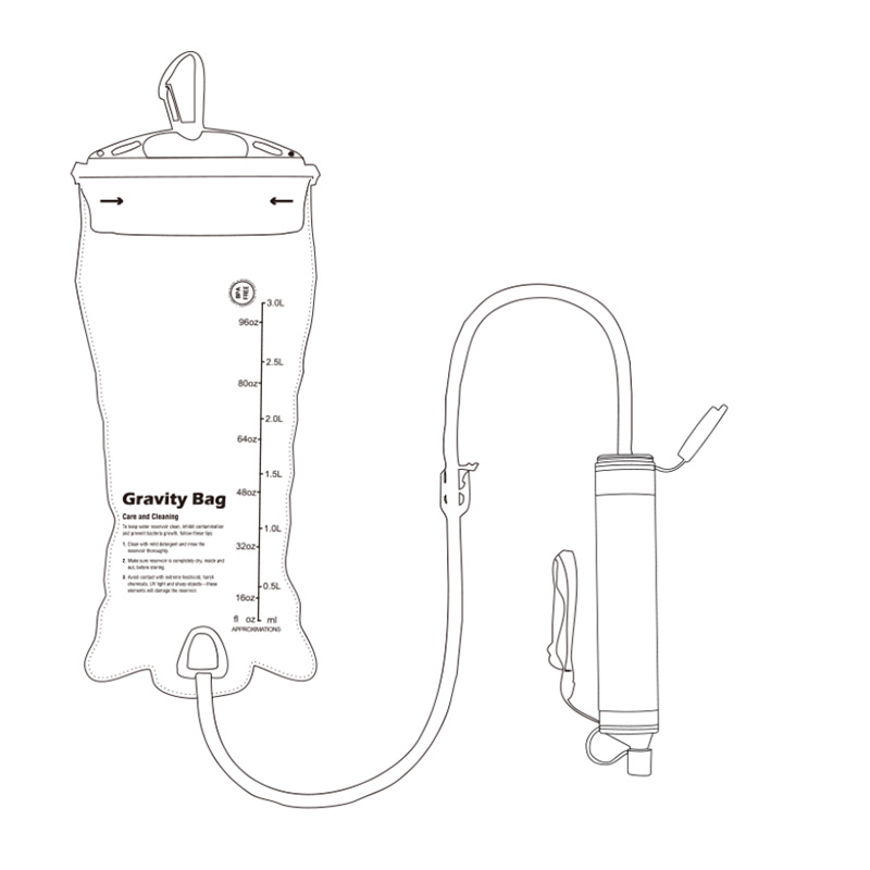 thumbnail image 2 of WAKIWAKI 3L Gravity Water Purification System With 2 Filter Straws - Portable For Camping, Hiking & Emergencies 2 of 5