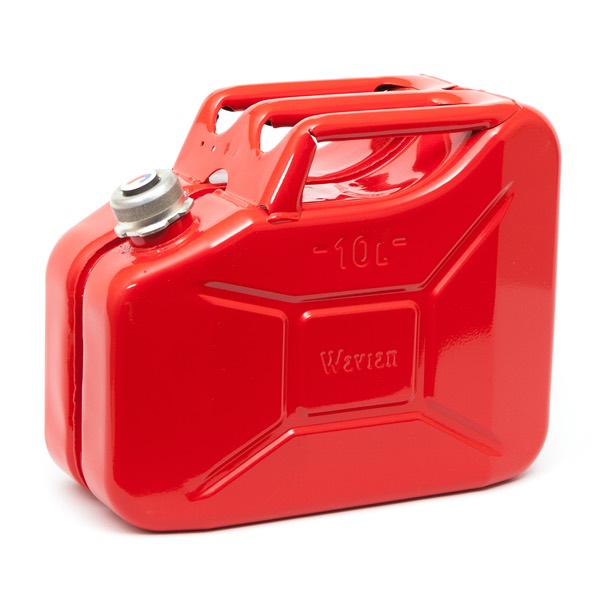 10 Litre fuel can with screw top in red
