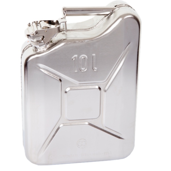 10 Litre Stainless Steel Jerry Can w/ Bayonet Clip