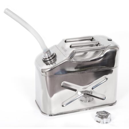 New Stainless Steel 10 litre / 2.6 US Gal, Jerry Can with Screw Top (Spout Included)
