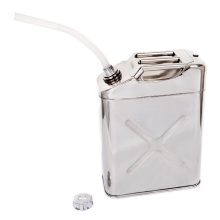 Stainless Steel 20 litre / 5.28 US Gal, Jerry Can with Screw Top (Spout Included)