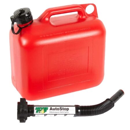 5 Litre Auto Stop Plastic Fuel Can in Red