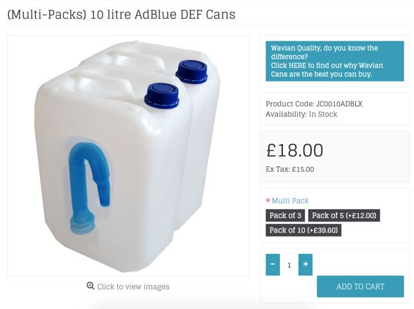 10 Litre Empty AdBlue Containers  Wavian Quality Fuel Cans & Accessories