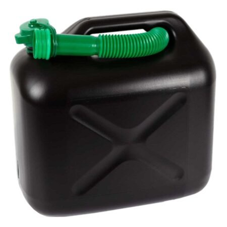 10 Litre Auto Stop Plastic Fuel Can in Black