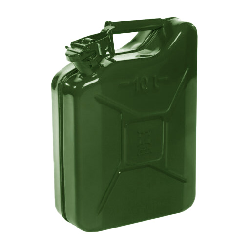 Twin Pack - 10 Litre Steel Jerry Can - Site Can (non-Wavian) - Black ...