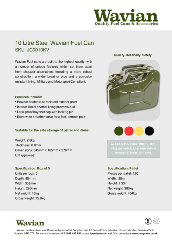 Wavian Quality Fuel Cans & Accessories