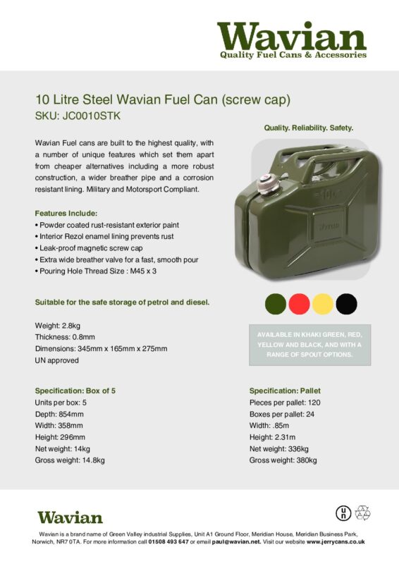 Wavian Quality Fuel Cans & Accessories
