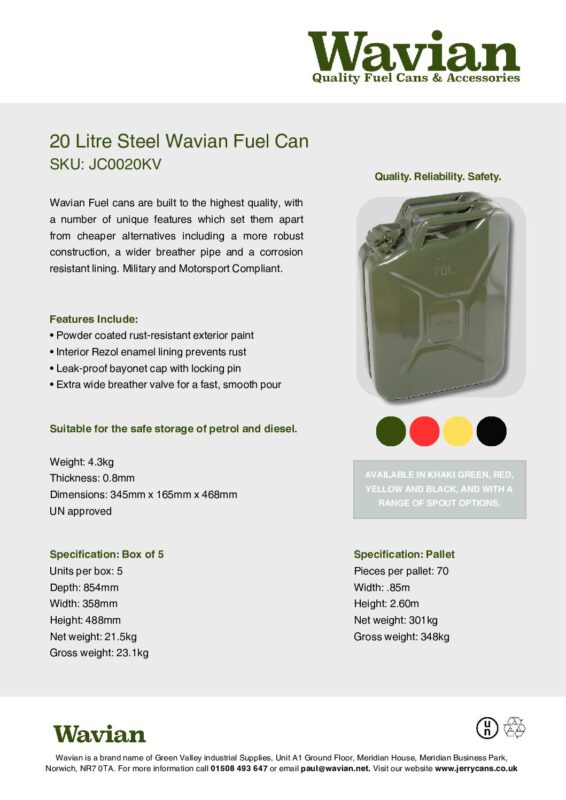 Wavian Quality Fuel Cans & Accessories