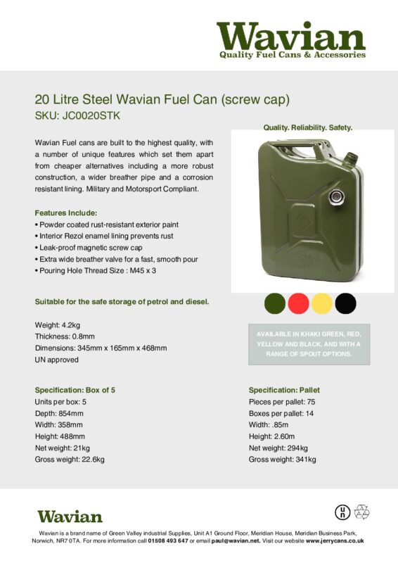 Wavian Quality Fuel Cans & Accessories