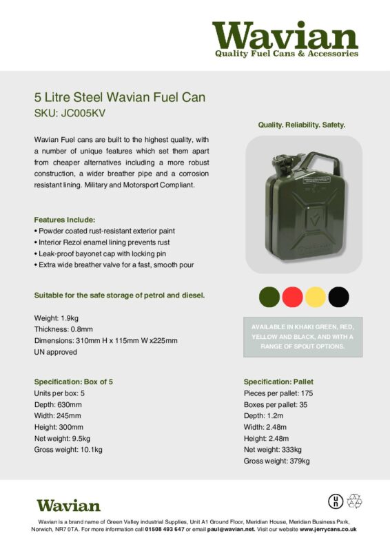 Wavian Quality Fuel Cans & Accessories