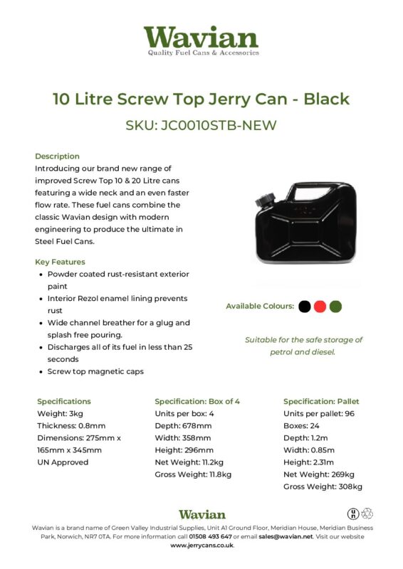 Wavian Quality Fuel Cans & Accessories