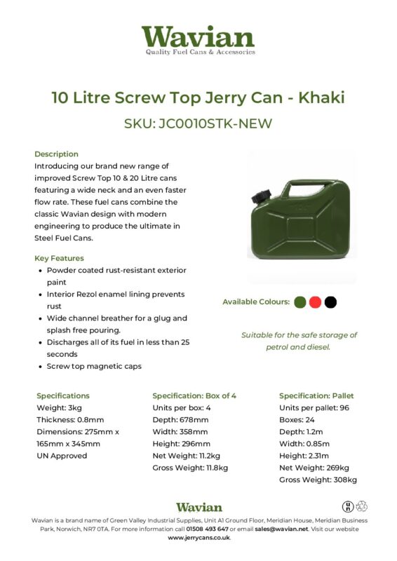 Wavian Quality Fuel Cans & Accessories