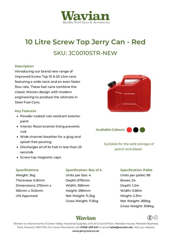 Wavian Quality Fuel Cans & Accessories