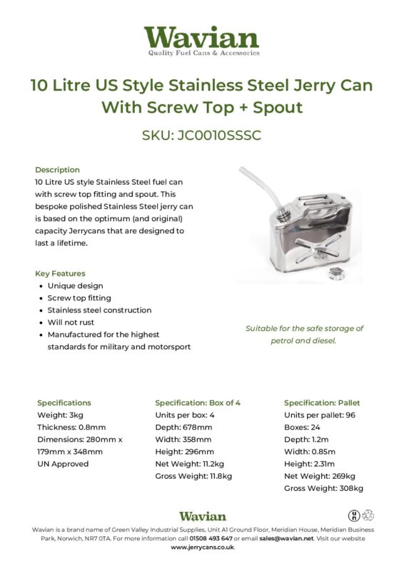 Wavian Quality Fuel Cans & Accessories