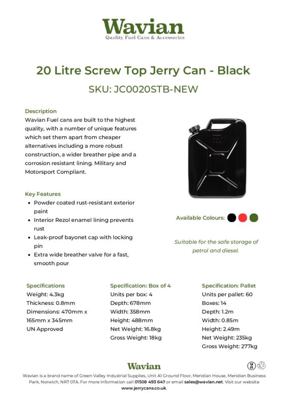 Wavian Quality Fuel Cans & Accessories