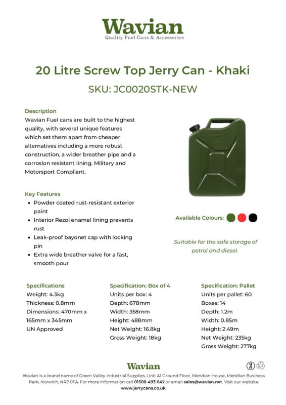 Wavian Quality Fuel Cans & Accessories