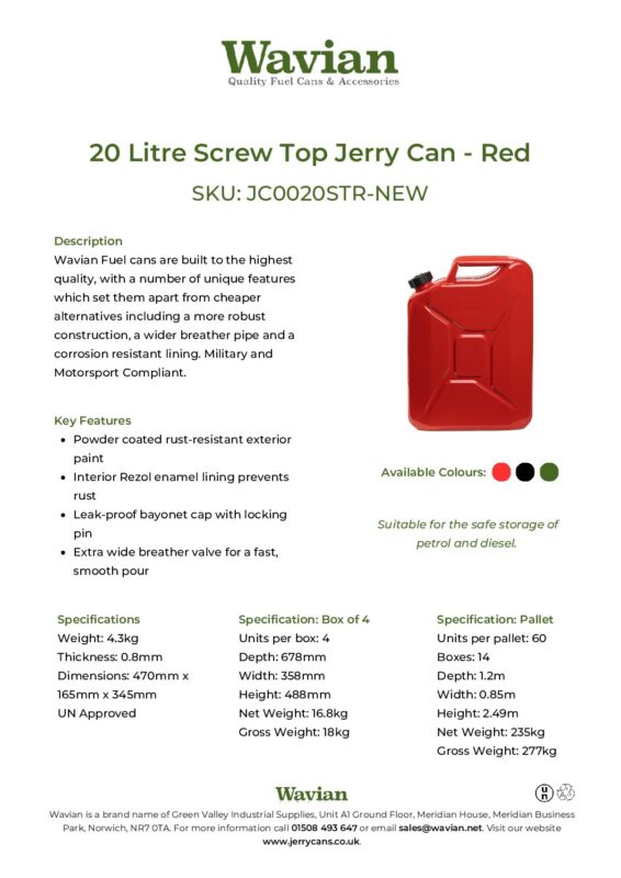 Wavian Quality Fuel Cans & Accessories