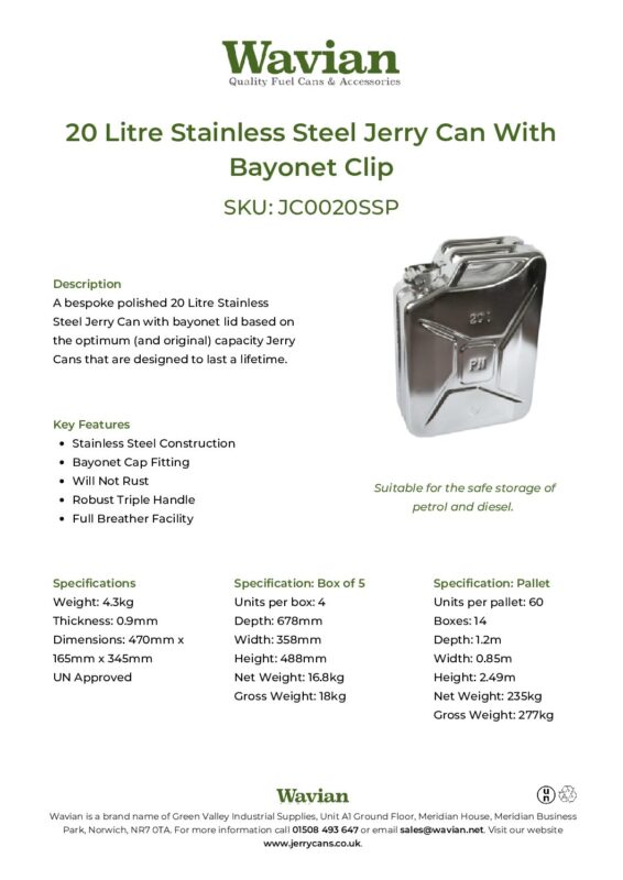 Wavian Quality Fuel Cans & Accessories