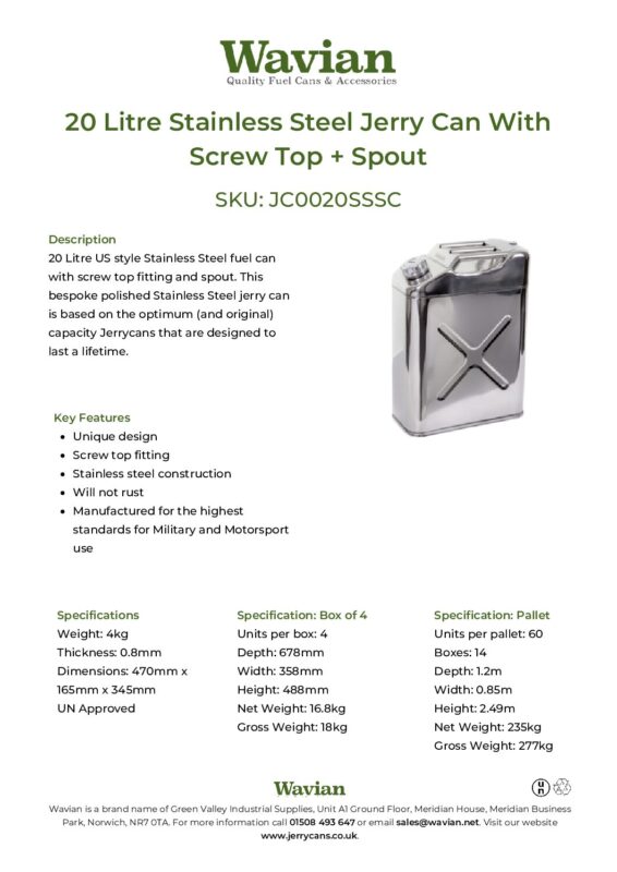 Wavian Quality Fuel Cans & Accessories