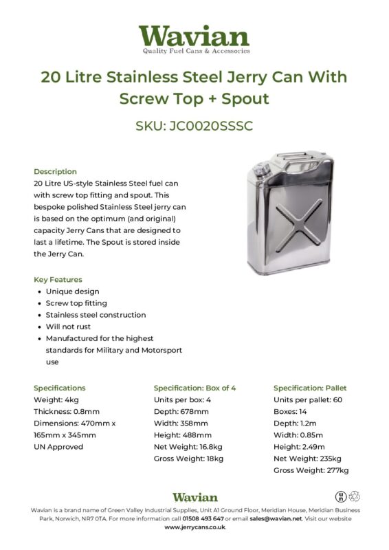 Wavian Quality Fuel Cans & Accessories