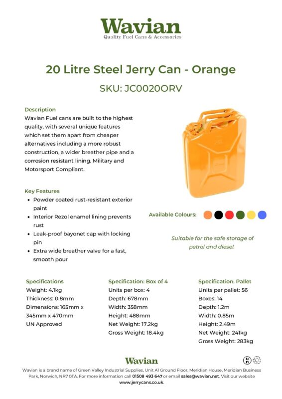 Wavian Quality Fuel Cans & Accessories