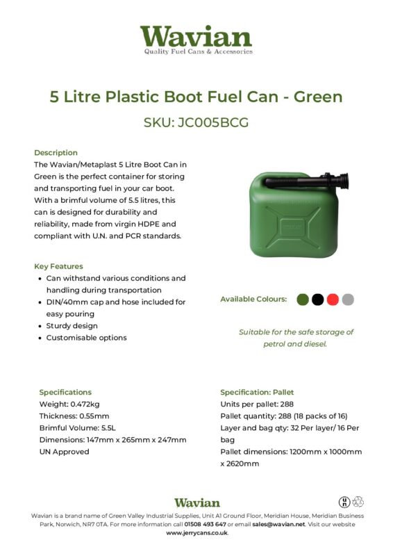Wavian Quality Fuel Cans & Accessories