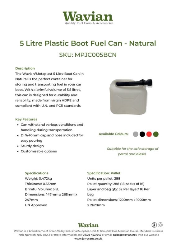 Wavian Quality Fuel Cans & Accessories