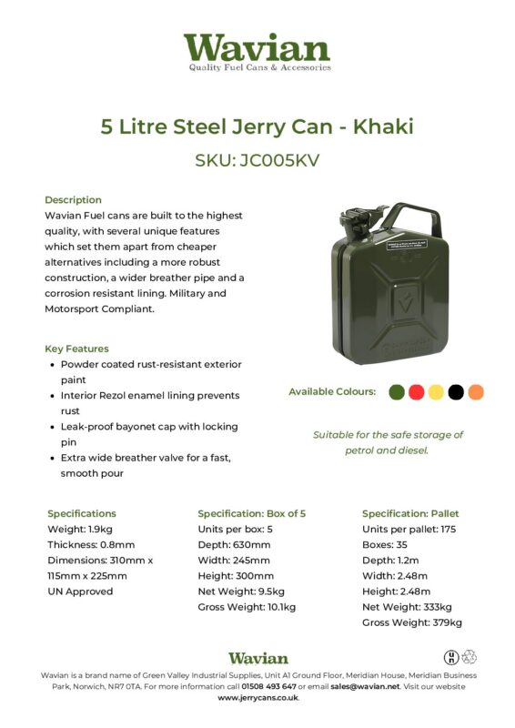 Wavian Quality Fuel Cans & Accessories