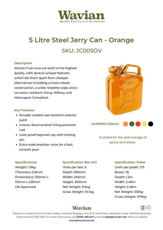 Wavian Quality Fuel Cans & Accessories