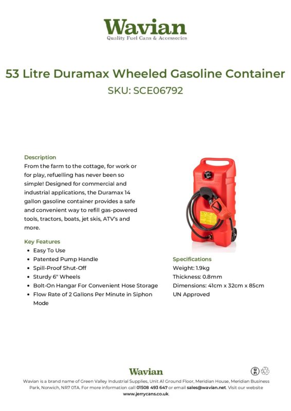 Wavian Quality Fuel Cans & Accessories