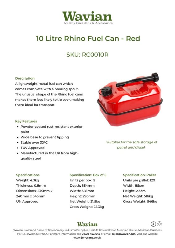 Wavian Quality Fuel Cans & Accessories