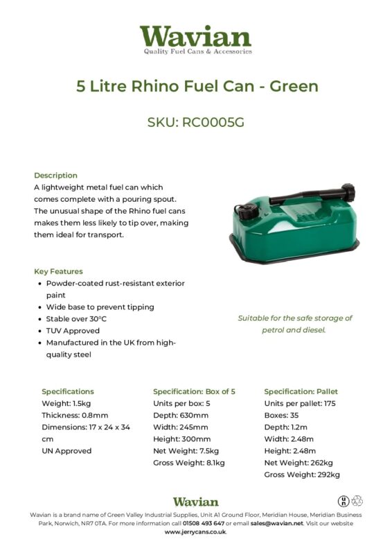 Wavian Quality Fuel Cans & Accessories