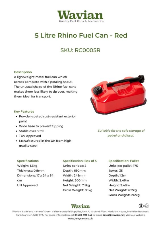 Wavian Quality Fuel Cans & Accessories