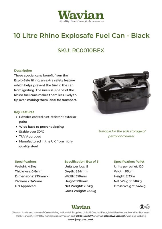 Wavian Quality Fuel Cans & Accessories