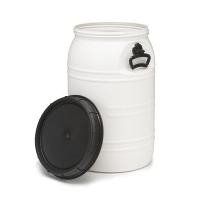 70 Litre Wide Mouth Barrel - White With Grips